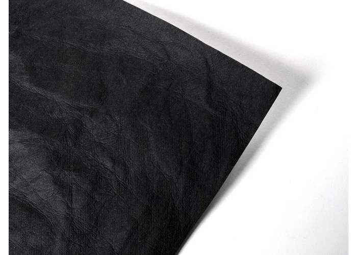 Faux Leather Paper Black  