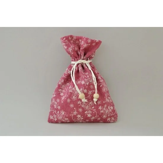 ΠΟΥΓΚΙΑ ΥΦΑΣΜA ΠΕΡΛΑ 17X12,5CM FLOWER BURGUNDY