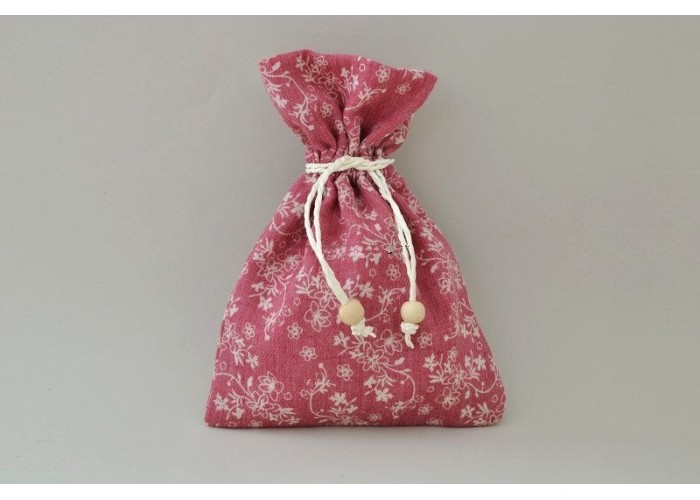 ΠΟΥΓΚΙΑ ΥΦΑΣΜA ΠΕΡΛΑ 17X12,5CM FLOWER BURGUNDY