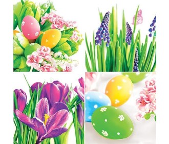 Χαρτοπετσέτα decoupage 33X33 λουλούδια αυγά  Χαρτοπετσέτα decoupage 33X33 λουλούδια αυγά