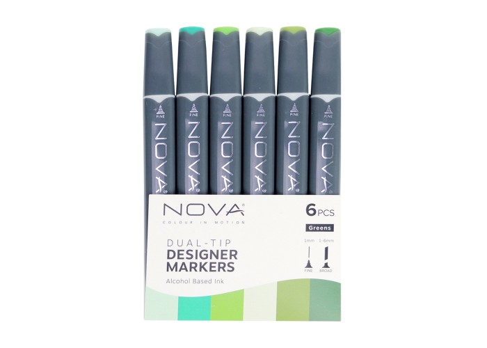 Sketch Markers άριστης ποιότητας 6τεμ Greens