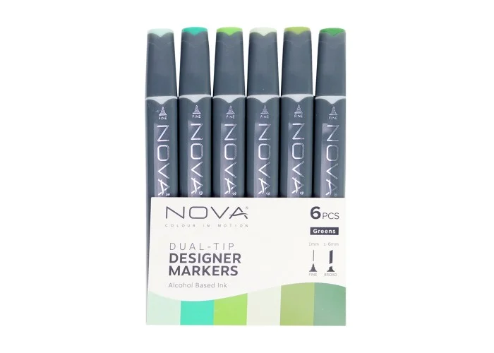 Sketch Markers άριστης ποιότητας 6τεμ Greens