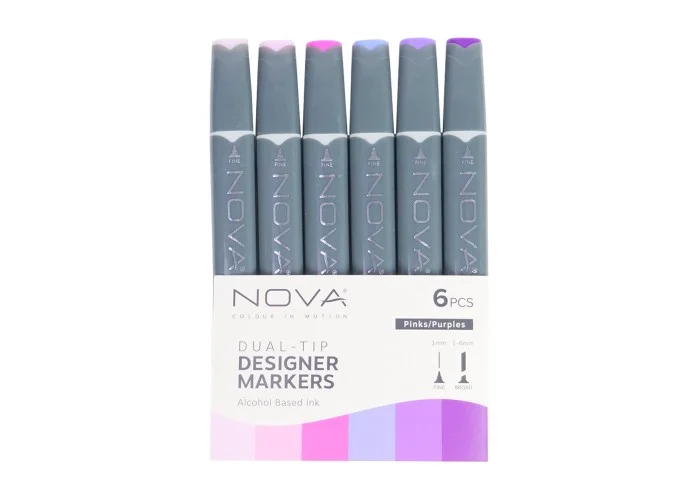 Sketch Markers άριστης ποιότητας 6τεμ Purples/Pinks
