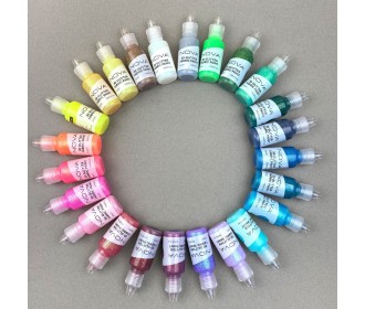 Χρώματα 3d για ύφασμα  με glitter  Nova 24 τεμ Χρώματα 3d για ύφασμα  με glitter  Nova 24 τεμ