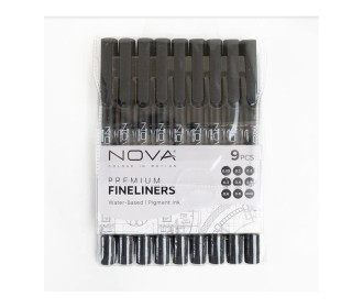 Μαρκαδόροι Black Fineliners Nova 9τεμ Μαρκαδόροι Black Fineliners Nova 9τεμ
