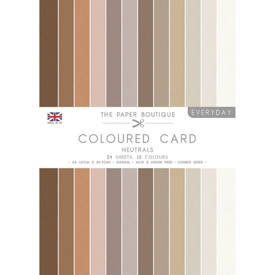 Σετ Χαρτόνια The Paper Boutique  Neutrals  24φ Α4 12χρώματα 210gr διπλής όψης