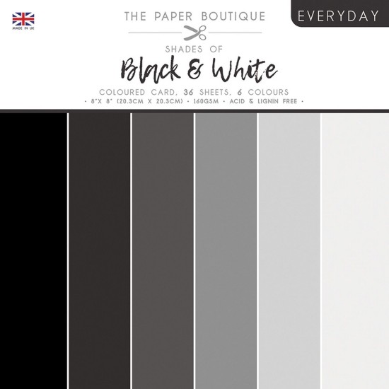 Σετ Χαρτόνια 20cm X 20cm Paper Boutique Shades of Black and White 36φ 160gr Σετ Χαρτόνια 20cm X 20cm Paper Boutique Shades of Black and White 36φ 160gr