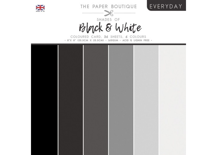 Σετ Χαρτόνια 20cm X 20cm Paper Boutique Shades of Black and White 36φ 160gr Σετ Χαρτόνια 20cm X 20cm Paper Boutique Shades of Black and White 36φ 160gr