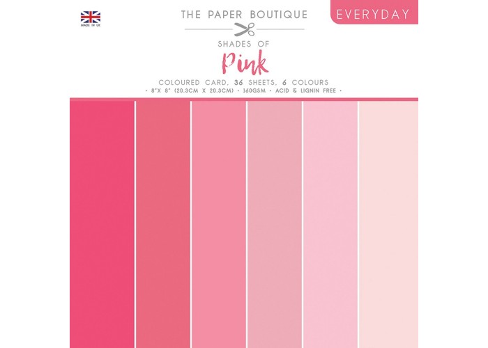 Σετ Χαρτόνια 20cm X 20cm Paper Boutique Shades of pink 36φ 160gr Σετ Χαρτόνια 20cm X 20cm Paper Boutique Shades of pink 36φ 160gr