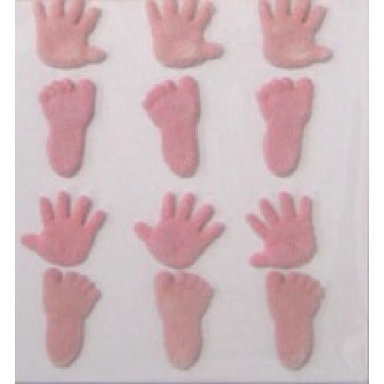 ΔΙΠΛΟΚΑΡΦΑ BABY GIRL FEET & HAND ΡΟΖ
