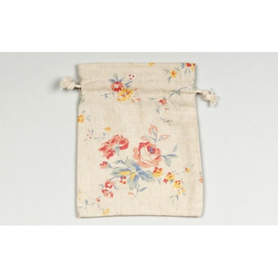ΠΟΥΓΚΙ ΥΦΑΣΜA ΕΚΤΥΠΩΣΗ ΛΟΥΛΟΥΔΙ 14X11CM FLOWERS IVORY