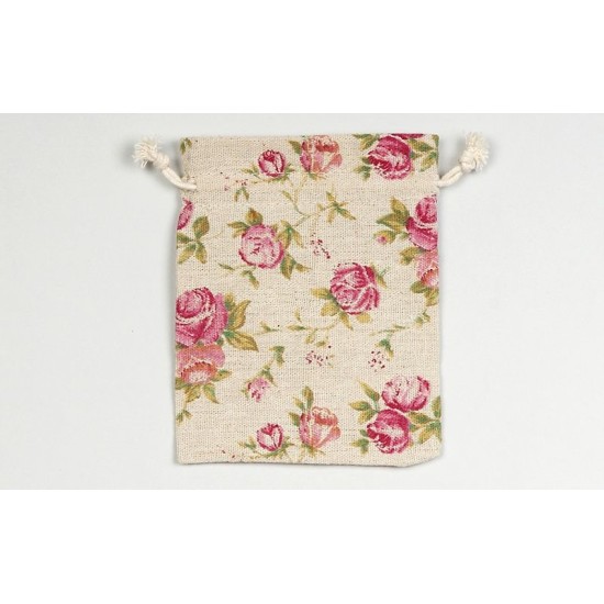 ΠΟΥΓΚΙ ΥΦΑΣΜΑ ΕΚΤΥΠΩΣΗ ΛΟΥΛΟΥΔΙ 14X11CM FLOWERS BEIGE