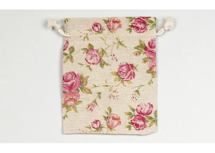 ΠΟΥΓΚΙ ΥΦΑΣΜΑ ΕΚΤΥΠΩΣΗ ΛΟΥΛΟΥΔΙ 14X11CM FLOWERS BEIGE