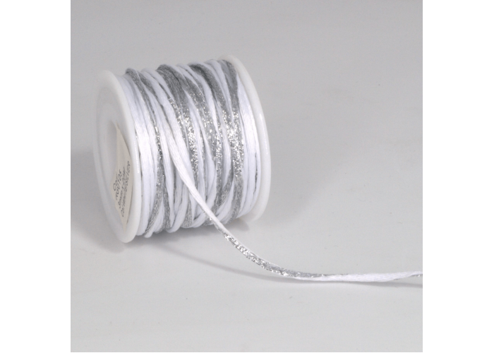 ΚΟΡΔΟΝΙ ΧΡΩΜΑΤΙΣΤΟ ΣΑΤΕΝ (MST) 3ΜΜΧ20ΜET WHITE-SILVER MET