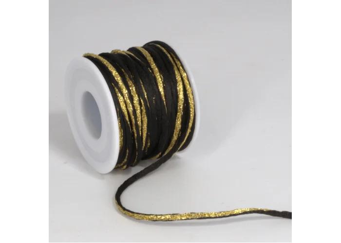 ΚΟΡΔΟΝΙ ΧΡΩΜΑΤΙΣΤΟ ΣΑΤΕΝ (MST) 3ΜΜΧ20ΜET BLACK-GOLD MET
