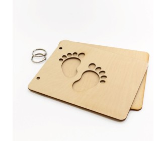 Ξύλινο βιβλίο ευχών - Πατούσες - 19x15,50cm - 10φ