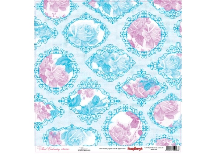 Χαρτόνι 30cm x 30cm διπλής όψης floral embroidery canvas Χαρτόνι 30cm x 30cm διπλής όψης floral embroidery canvas