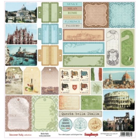 Χαρτόνι 30cm x 30cm διπλής όψης Discover Italy, Bella Italia Χαρτόνι 30cm x 30cm διπλής όψης Discover Italy, Bella Italia