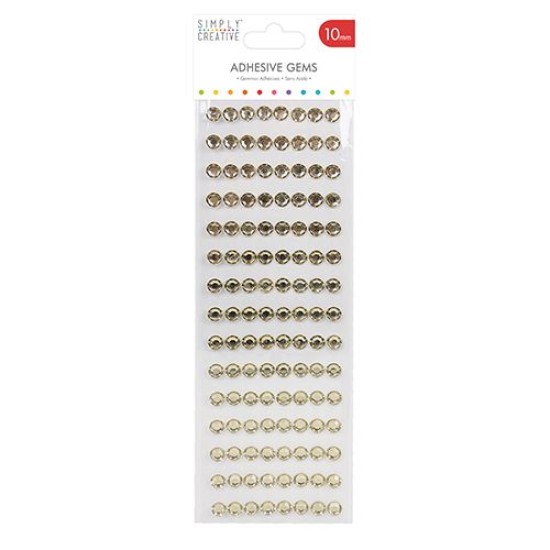 Xρυσές Αυτοκόλλητες Πέτρες 10mm 120τεμ