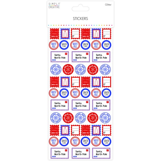 Αυτοκόλλητα με Glitter "Stamps" -55τεμ Αυτοκόλλητα με Glitter "Stamps" -55τεμ
