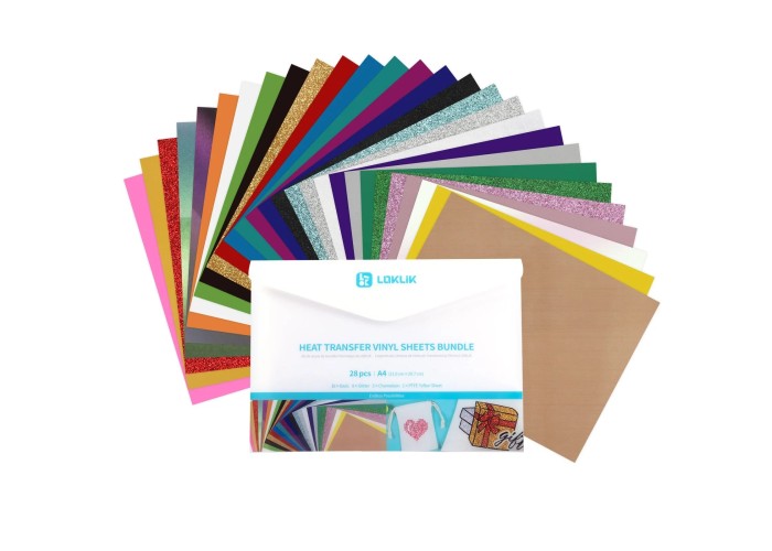  Heat Transfer Vinyl Material Bundle A4 28τεμ διάφορα χρώματα  