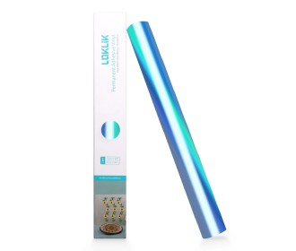 LOKLiK Permanent Adhesive Vinyl Holographic Aqua Blue 30.5x90cm LOKLiK Permanent Adhesive Vinyl Holographic Aqua Blue 30.5x90cm