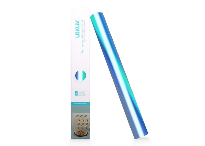 Permanent Adhesive Vinyl Holographic Aqua Blue 30.5x90cm