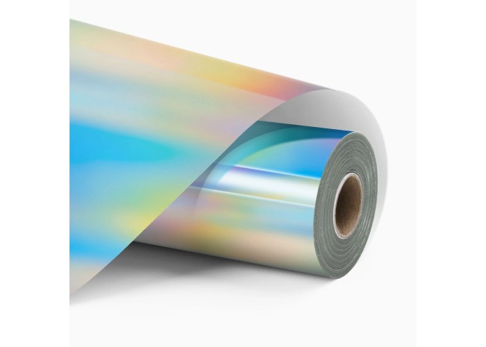Permanent Adhesive Vinyl Holographic Iridescent Silver 30.5x90cm Permanent Adhesive Vinyl Holographic Iridescent Silver 30.5x90cm