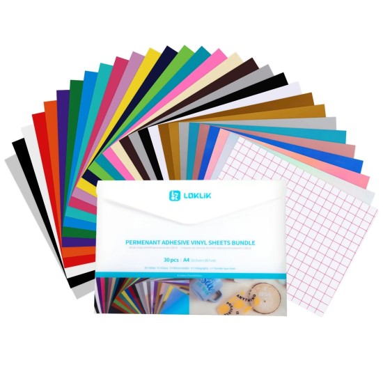 Permanent Vinyl Material Bundle A4 30τεμ διάφορα χρώματα Permanent Vinyl Material Bundle A4 30τεμ διάφορα χρώματα