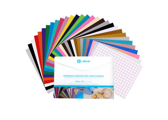 Permanent Vinyl Material Bundle A4 30τεμ διάφορα χρώματα Permanent Vinyl Material Bundle A4 30τεμ διάφορα χρώματα