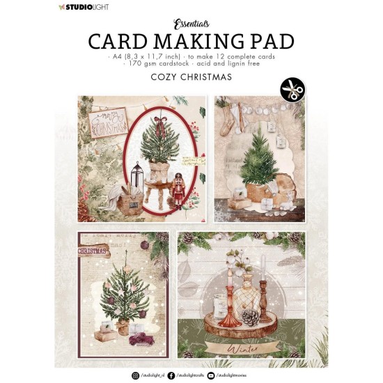 Σετ χαρτόνια χειροτεχνίας Cozy Christmas 20cm X 30cm 12φ 170gsm Σετ χαρτόνια χειροτεχνίας Cozy Christmas 20cm X 30cm 12φ 170gsm