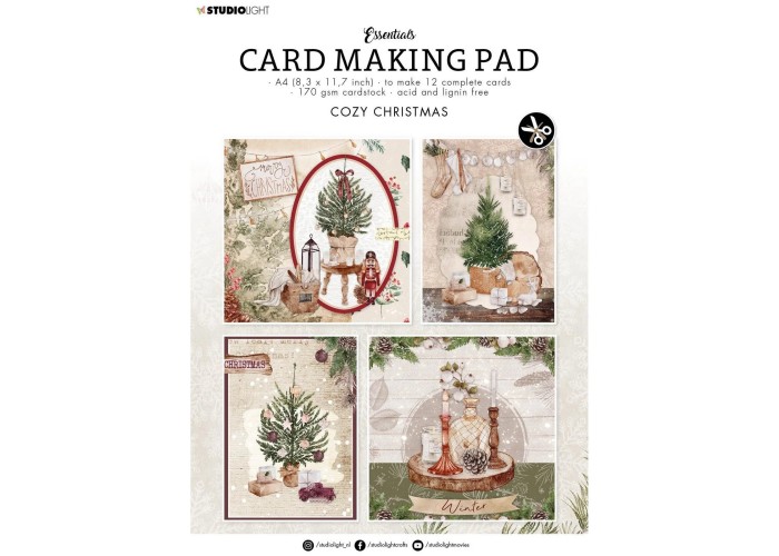 Σετ χαρτόνια χειροτεχνίας Cozy Christmas 20cm X 30cm 12φ 170gsm Σετ χαρτόνια χειροτεχνίας Cozy Christmas 20cm X 30cm 12φ 170gsm