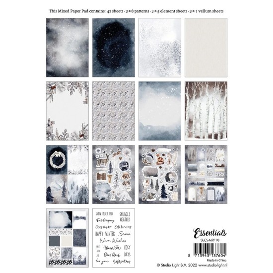 Σετ Χαρτόνια Χειροτεχνίας Studio Light • Winter Patterns 21cm x 15cm 42Φ 170gsm Σετ Χαρτόνια Χειροτεχνίας Studio Light • Winter Patterns 21cm x 15cm 42Φ 170gsm