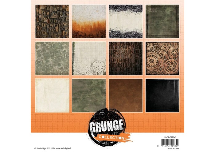 Studio Light • Grunge Collection Die-cut Paper Pad Background Papers 20cm x 20cm 36φ 170γρ Studio Light • Grunge Collection Die-cut Paper Pad Background Papers 20cm x 20cm 36φ 170γρ