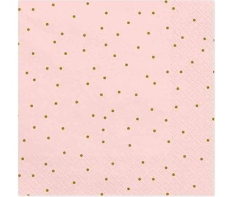 Ροζ με χρυσό πουά χαρτοπετσέτες Ροζ με χρυσό πουά χαρτοπετσέτες