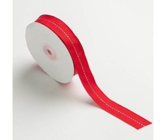 ΚΟΡΔΕΛΑ GROS ΜΕ ΜΕΤΑΛΛΙΚΟ ΓΑΖΙ ΣΤΟ ΚΕΝΤΡΟ 22MMX20MET RED-SILVER MET