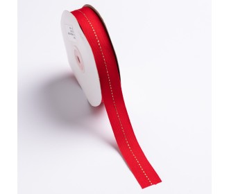 ΚΟΡΔΕΛΑ GROS ΜΕ ΜΕΤΑΛΛΙΚΟ ΓΑΖΙ ΣΤΟ ΚΕΝΤΡΟ 22MMX20MET RED-GOLD