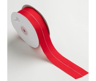 ΚΟΡΔΕΛΑ GROS ΜΕ ΜΕΤΑΛΛΙΚΟ ΓΑΖΙ ΣΤΟ ΚΕΝΤΡΟ 38MMX20MET RED-SILVER MET