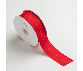 ΚΟΡΔΕΛΑ GROS ΜΕ ΜΕΤΑΛΛΙΚΟ ΓΑΖΙ ΣΤΟ ΚΕΝΤΡΟ 38MMX20MET RED-GOLD