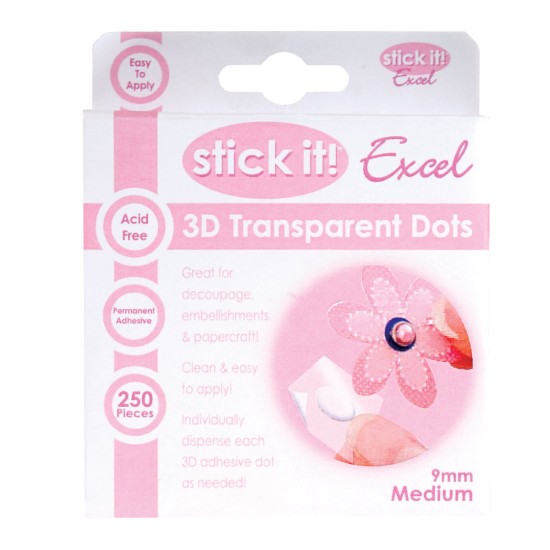 Transparent Dots 3D - μεγάλα(9mm) - 250τ