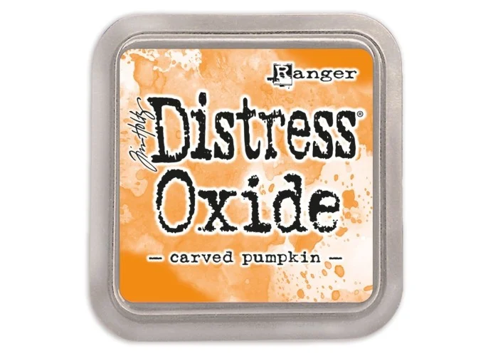 Tim Holtz distress oxide carved pumpkin