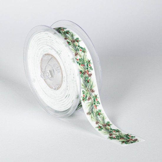 ΚΟΡΔΕΛΑ TP52 DP ΕΚΤΥΠΩΣΗ ΜΙΑ ΟΨΗ 25MMX20MET WHITE WITH MISTLETOE ΚΟΡΔΕΛΑ TP52 DP ΕΚΤΥΠΩΣΗ ΜΙΑ ΟΨΗ 25MMX20MET WHITE WITH MISTLETOE