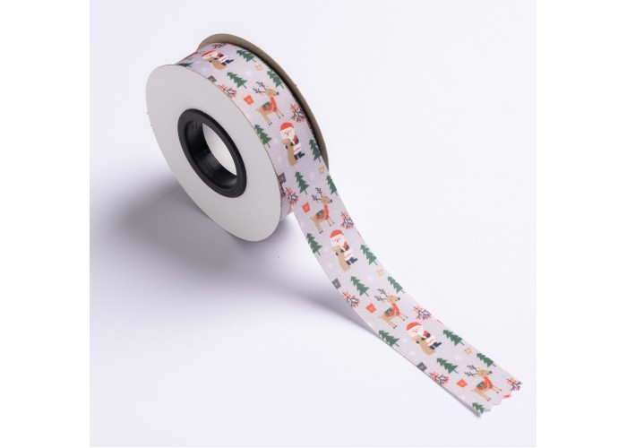 ΚΟΡΔΕΛΑ TP52 DP ΕΚΤΥΠΩΣΗ ΜΙΑ ΟΨΗ 25MMX20MET GREY WITH SANTA CLAUS