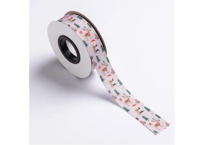 ΚΟΡΔΕΛΑ TP52 DP ΕΚΤΥΠΩΣΗ ΜΙΑ ΟΨΗ 25MMX20MET GREY WITH SANTA CLAUS