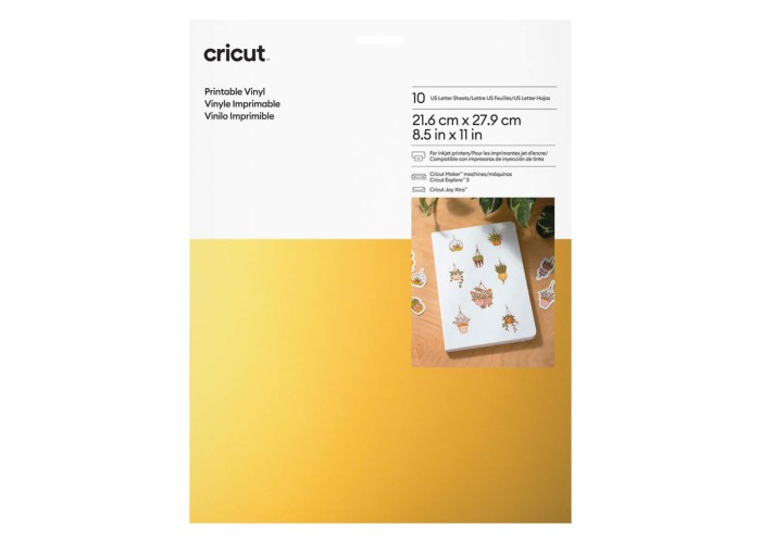 Εκτυπώσιμο βινύλιο Cricut A4 | 10 φύλλα χρυσό