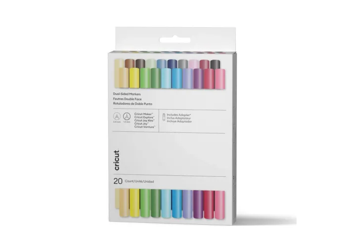 Σετ μαρκαδόρων διπλής άκρης Cricut | 20 τεμάχια & adaptor Σετ μαρκαδόρων διπλής άκρης Cricut | 20 τεμάχια & adaptor