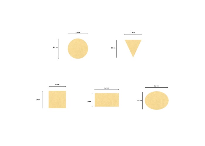 Σετ περφορατέρ ( φιγουροκόπτες ) βασικά σχήματα ( 2,5 cm, 2 x 1,9 cm, 1,8 x 1,8 cm, 2,3 x 2,5 cm, 1,8 x 2,5 cm )