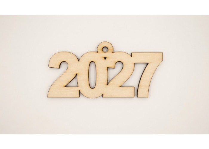 2027 Ξύλινο 4cm Κρεμαστό