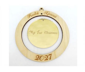 Διακοσμητικό με plexiglass gold mirror και ξύλο Διακοσμητικό με plexiglass gold mirror και ξύλο