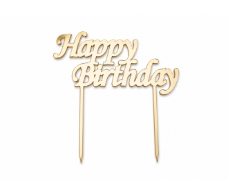 Cake topper Plexiglass Happy Birthday 15cm Cake topper Plexiglass Happy Birthday 15cm
